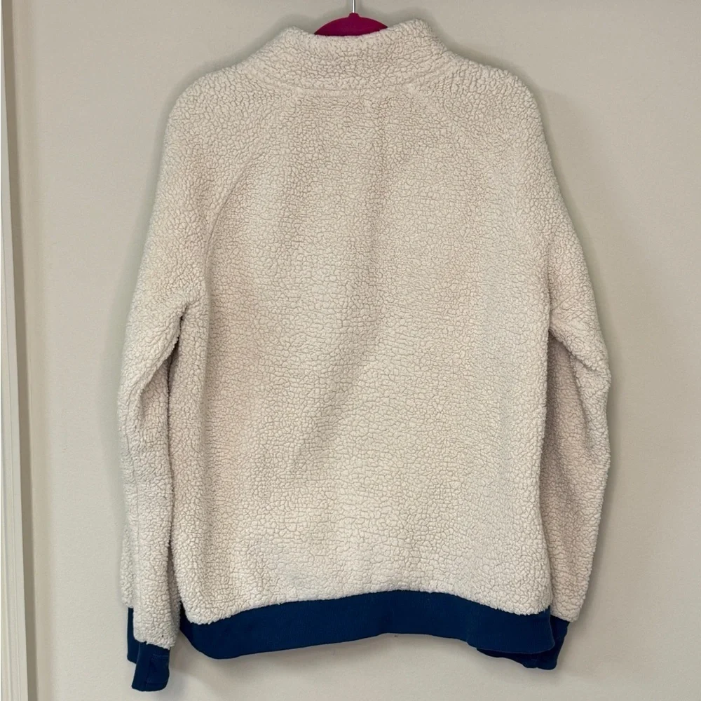 Athleta Girl: Girls So Sung Sherpa 1/2 Zip Pullover, Ivory / Navy, Size XL (14)
